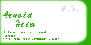 arnold heim business card